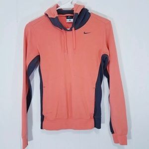 NIKE Dri Fit Hoodie Womens XS Extra Small Orange / Gray!